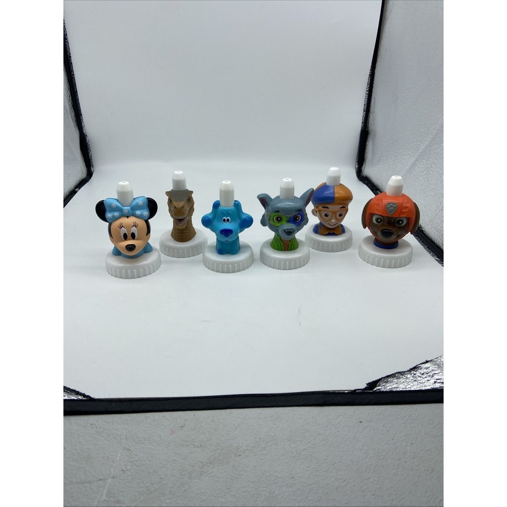GOOD 2 GROW Juice Bottle Toppers Various Minnie Mouse Blues Dino Paw Patrol (6)